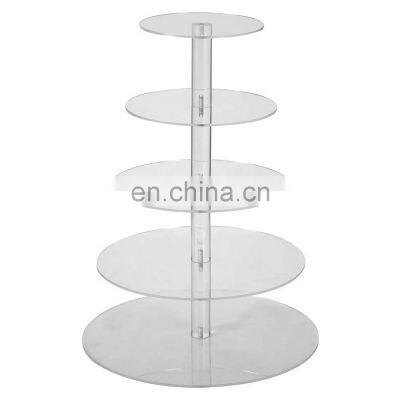 Round Clear Acrylic Cupcake Display Stand Multi-Layer Removable Acrylic Dessert Stand for Party Wedding