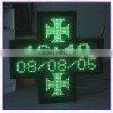 Green Color Pharmacy Cross LED Sign Display