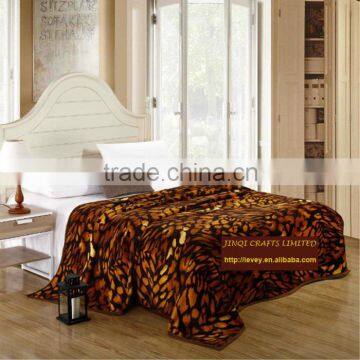 warm polar fleece blanket leopard design heavy 350g double-sided luxury thick fleece blanket