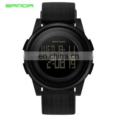 SANDA 337 Men Digital Sport Watches Silicone Strap Calendar Alarm 12/24 Hour Luminous Waterproof Watch