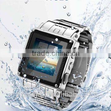 High quality Stainless Steel waterproof Bluetooth watch phone with Camera &MSN&Java&MP4&GPRS&FM W818 Smart Watch