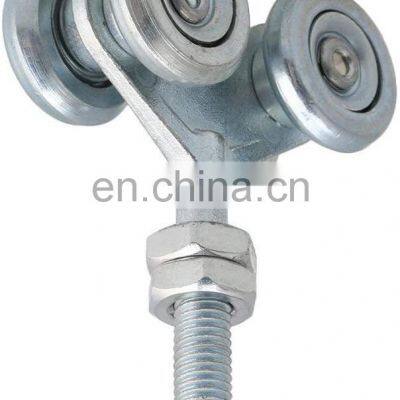 Steel Two-wheel Slide Rail Suspension Cart Silver Sliding Rail Wheel Suspension Rod Door Rail Wheel With Nut photo-4