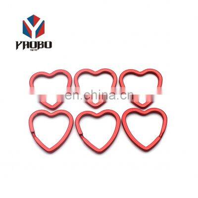 Popular High Quality Colored Metal Heart Shaped Flat Flat Split Ring Keychain photo-3