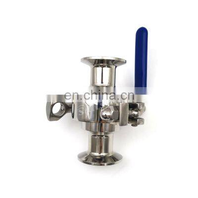 Stainless Steel Sanitary Clamped Non-Retention assembly Manual  Ball Valve for Food Processing