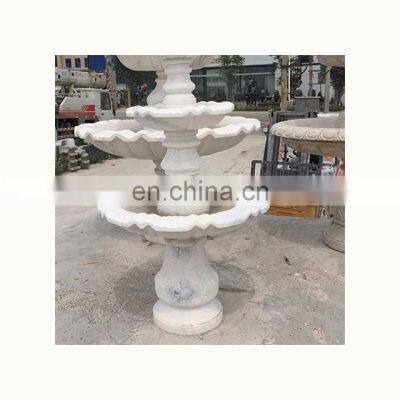 Outdoor white granite garden fountain