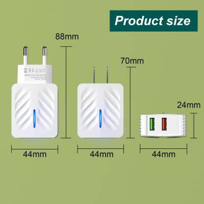 High Quality EU US Plug 2USB Port LED Mobile Phone Charger Suitable for IPhone for HUAWEI for Xioami photo-4