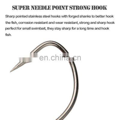 JOHNCOO Bullet Jig Heads Swimbait Hook Bass Fishing Texas Rig Hook Saltwater Freshwater Offset Weighted Weedless Hook photo-3