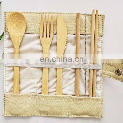 Travel Packaging Bamboo Cutlery Utensil Set Portable Bamboo Straw Spoon Knife Fork Chopsticks photo-2