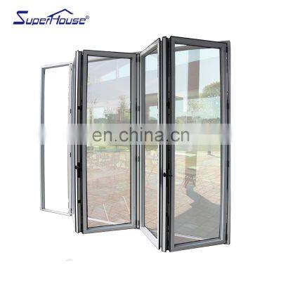 Australia standard/Fl approved Accordion folding door design aluminum folding glass doors