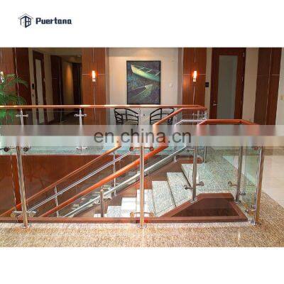 Veranda Balcony Aluminium U Channel Glass Stair Railing Stainless Steel