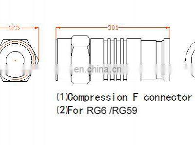 RG6 Compression F Type Straight Antenna Cable Connector Coax Adapter photo-3
