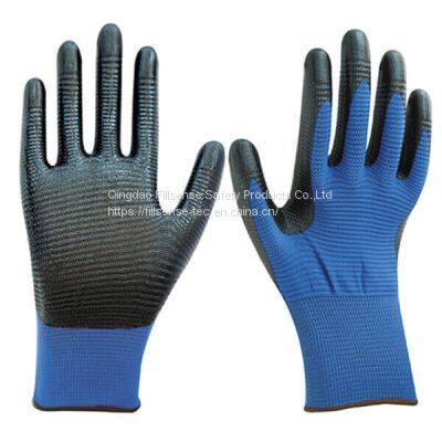 13Gauge U3 Zebra Polyester Liner Nitrile Work Gloves Nitrile Coated Gloves Nylon Nitrile Gloves photo-4