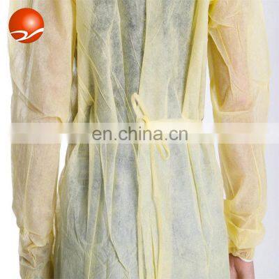 Disposable AAMI Level 2 Yellow Isolation Gown for Patient Hospital Gown photo-4