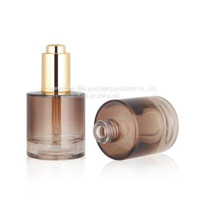50ml Short Fat Thick Bottom Dropper Bottle Spot Stock Liquid Essence Glass Bottle Flat Shoulder 50ml Press Pump Essential Oil Bottle photo-5