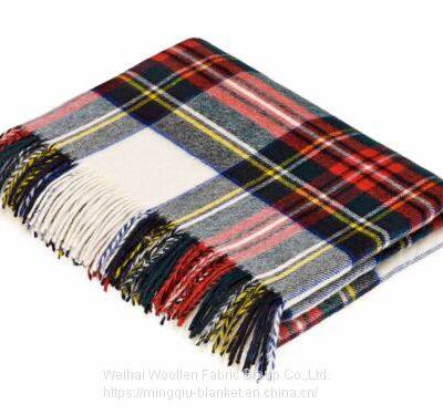 pure virgin new wool throw blanket for sofa decoration ,camping,travel picnic