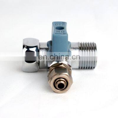 3/8 Inch Three-Way Ball Valve With Quick Connect and Adjustable Nut Brass Valves photo-3