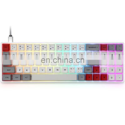 new style Lower Price rgb led mechanical keyboard mini wire/wireless keyboard 70% gaming mechanical keyboard