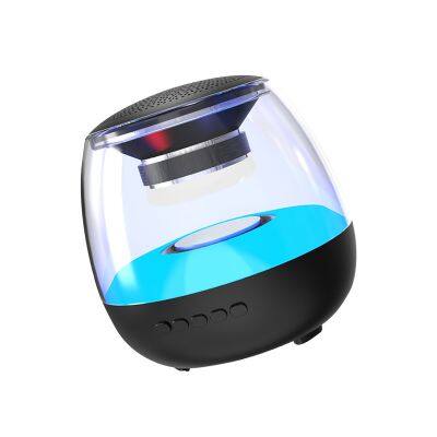 Portable BT Wireless Speaker Stereo Sound Party Colorful Light Transparent Wireless RGB Speakers