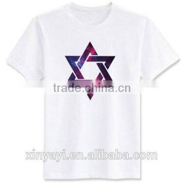 2014 Colorful Geometric Six-pointed Star Loose Plus Size Men Short Sleeve t Shirt photo-3