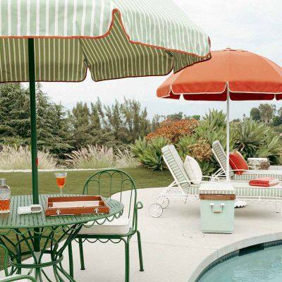 Windproof Retro Outdoor Umbrella Garden Terrace Parasol Sun Beach Umbrella Suitable for Restaurant Swimming Pool photo-2