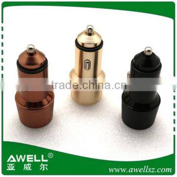 Dual port metal emergency hammer usb car charger