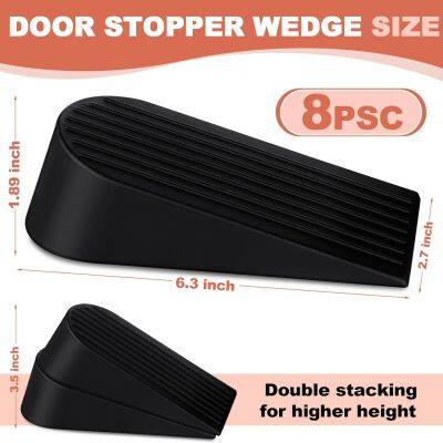 Large Door Stoppers Heavy Duty Rubber Stopper for Bottom of Door Wedge Stopper for Home Office (Black) photo-5