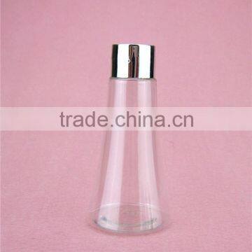 2oz 50ml clear small cone shaped plastic pet bottle for cosmetics