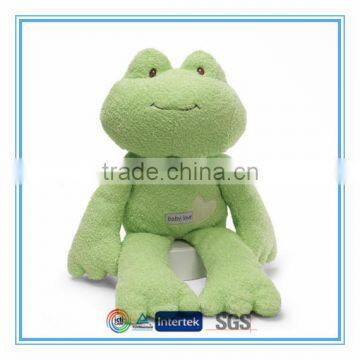 Custom plush green frog baby toy