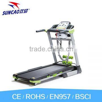 Electric treadmill with electric massage machine and sit up bench