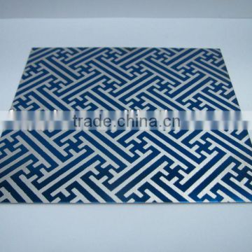 china blue color etched ss sheet