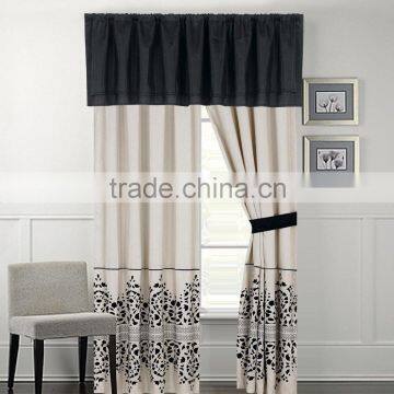 black and ivory curtain set made in china