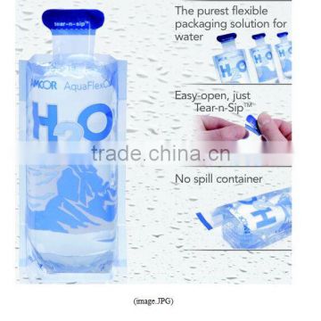 Plastic bottle shape design drinking water pouch bag