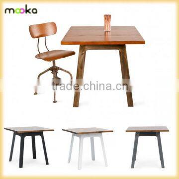 Solid Wooden Top Dining Room Tables Strong Metal Frame Dining Table