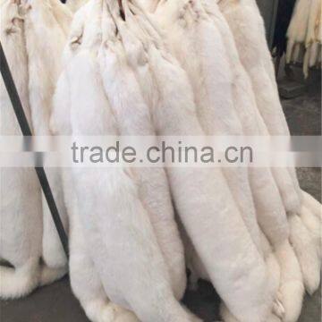 Raw Pattern Nature White Fox Fur Skin For Garment