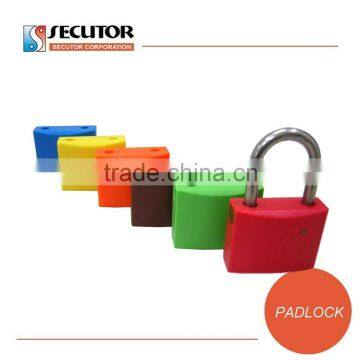 Stainless Steel Shackle Plastic Padlock with Key Different Color