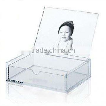 personalized clear acrylic picture photo collection container box/case