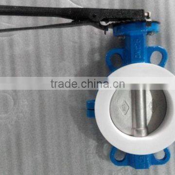 Semi PTFE Lined Butterfly Valve CF8 Wafer Valve