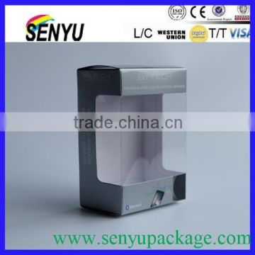 gray color box package/Package printing paper box with pvc window