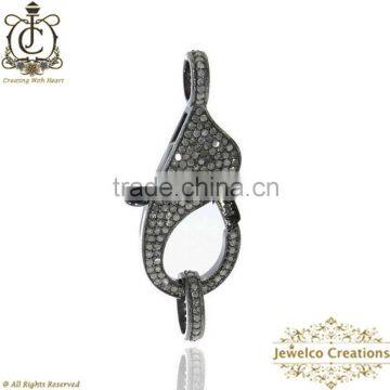 925 Sterling silver Diamond Pave Clasp, Diamond Silver Lock, Pave Diamond Lock, Handmade Jewelry Finding, Diamond Pave Jewelry