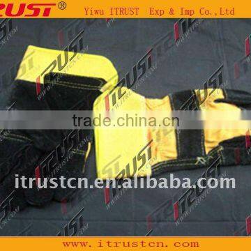 Black and yellow Genuine Leather Working Gloves