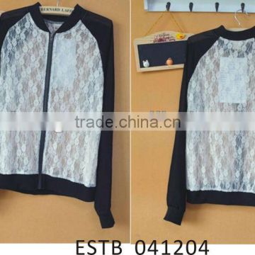 Ladies new fashion chiffon sleeve lace jacket