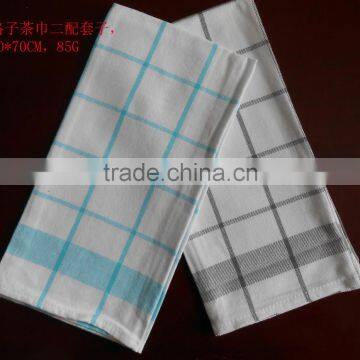 check pattern dish towel (2pcs) in cotton