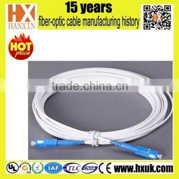 SC to SC Drop Fiber Optic FTTH Patch Cord , White Drop sheath