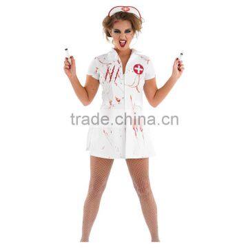 Adult Ladies Horror Zombie Women Sexy Halloween Bloody Nurse Cosplay Costume