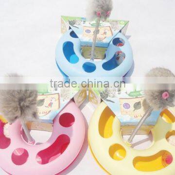 spring mouse chaser plastic amusement disk cat toy