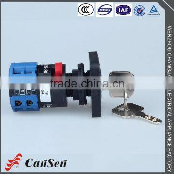 LW26S-20 S4 Single Hole 4P Key-lock Changeover Switch With Plate photo-4