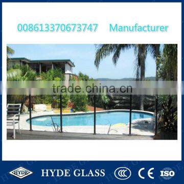 China 8mm tempered swimming pool fence glass panel