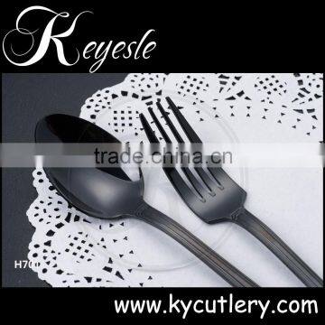 Black Cutlery Set,Black Gold Plated Cutlery,Flatware