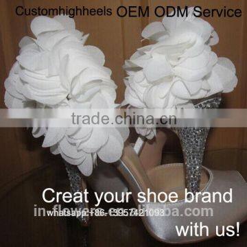 ODM OEM high quality high heel bridal shoes peep toe wedding shoes