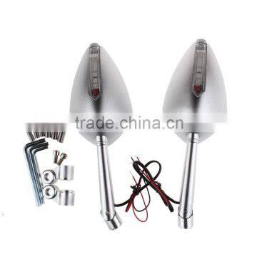 Soto Racing - Aluminum CNC Motorcycle Rearview Side Mirror With Turn SIGNALS LIGHT INDICATORS photo-2